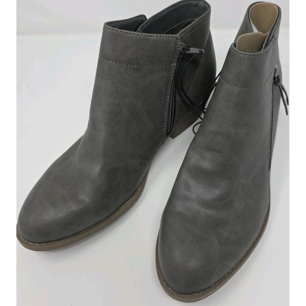Arizona Jean Co. Ankle Boots Womens 11M‎ Gray Cadman Faux Leather Almond Toe NEW